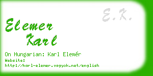 elemer karl business card