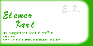 elemer karl business card